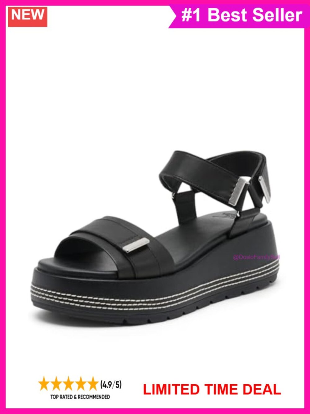 Platform Y-Strap Sandals Full Grain Leather Cushioned EVA Footbed Ankle Strap